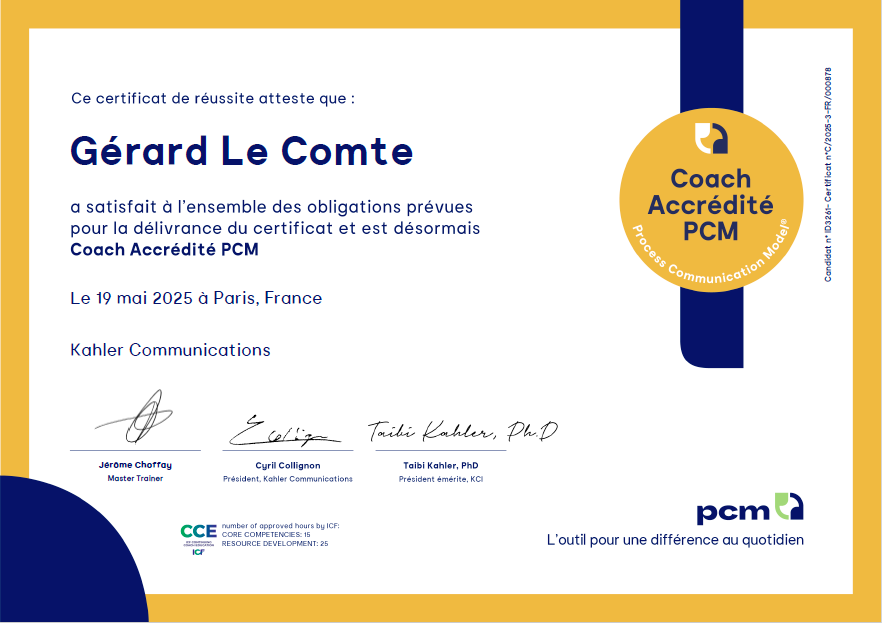Accréditation Coach PCM par Kahler Communication France